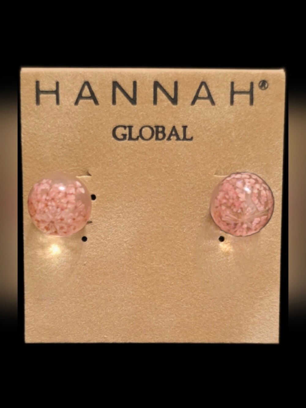 Pink Resin Globe Stud Earrings